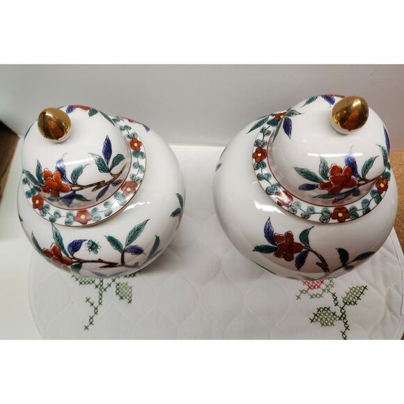 Andrea By Sadek Vintage Ginger Jars Vase w/Lid Numbered Japan 10" Floral Design - Picture 8 of 10